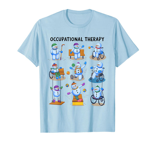 Occupational Therapy OT Christmas Funny Snowman Xmas Vibes T-Shirt