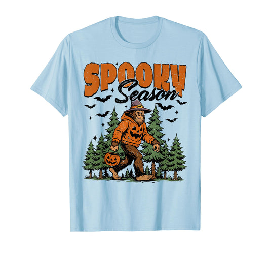 Spooky Season with Bigfoot Funny Sasquatch Halloween Autumn T-Shirt