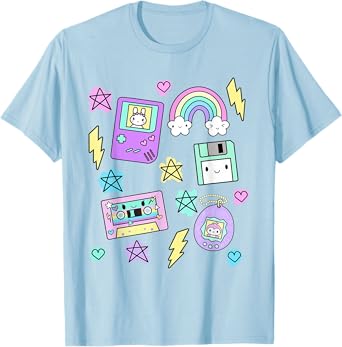 Kawaii Retro 80's 90's Gamer Cassette Clothes for Women T-Shirt