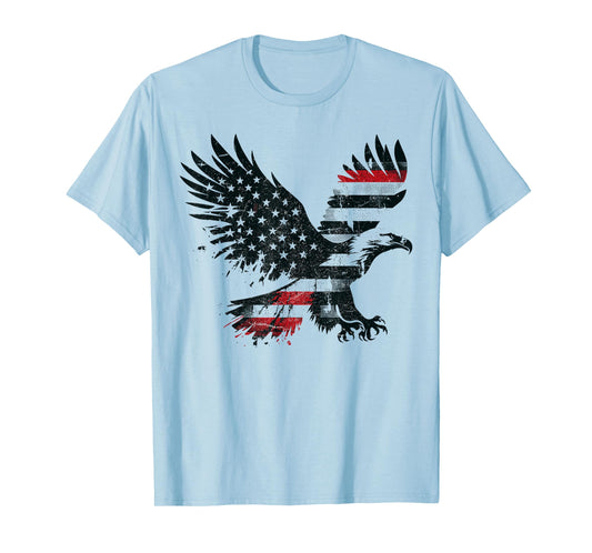 Bald Eagle Mullet Merica American Flag Patriotic 4th Of July T-Shirt for Women Men