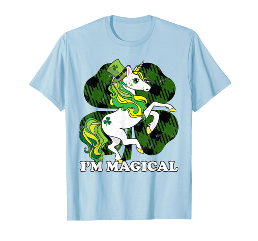 Unicorn Plaid St Patricks Day Magical Lepricorn Girl Women T-Shirt