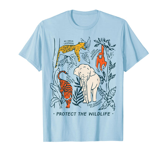 Protect The Wildlife Rescue Botanical Chart Endangered T-Shirt