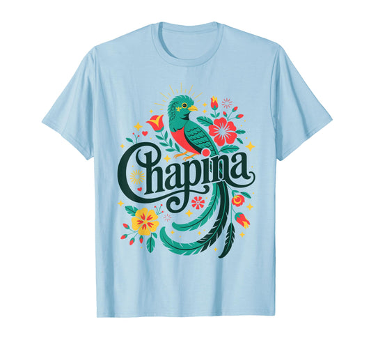 Chapina Guatemalan Pride Design with Quetzal Bird T-Shirt