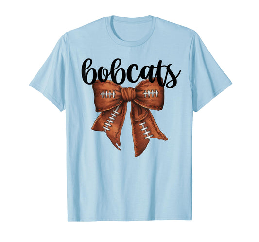 Bobcats Football Bow School Spirit Team Mascot Game Night T-Shirt