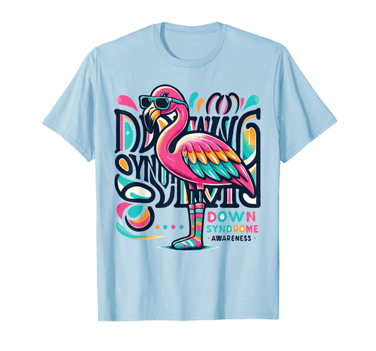 Flamingo Down Syndrome Awareness Adult Health Women Kids T-Shirt