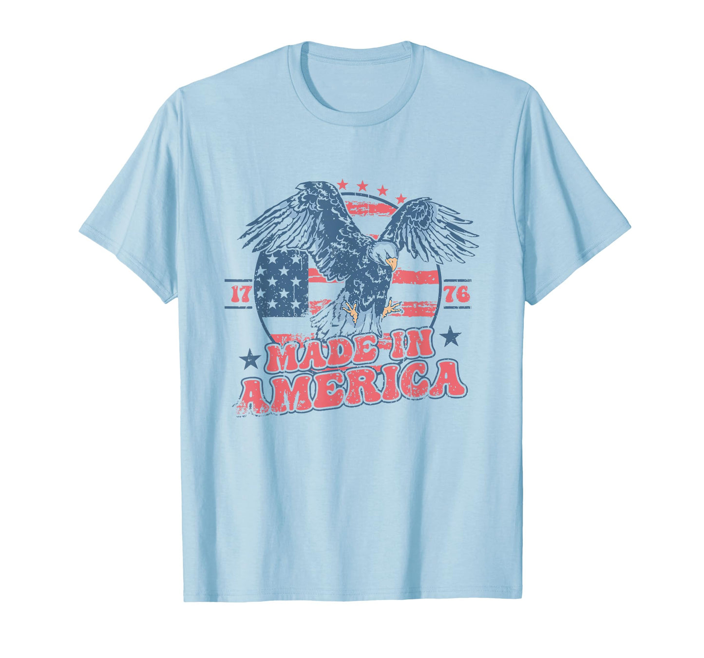 Made In America USA Flag Eagle 4th of July Patriotic Freedom T-Shirt for Women Men