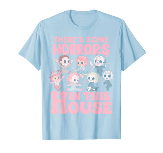 There's Some Horrors in This House Funny Horror Characters T-Shirt