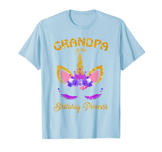 Grandpa of the Birthday Princess Unicorn Girl T Shirt Outfit T-Shirt