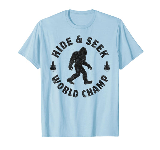 Bigfoot Hide And Seek World Champion Sasquatch Retro Vintage T-Shirt