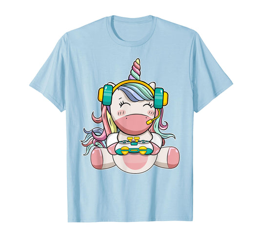 Gamer Girl Unicorn Gaming Cute Video Game Women Kids Girls T-Shirt