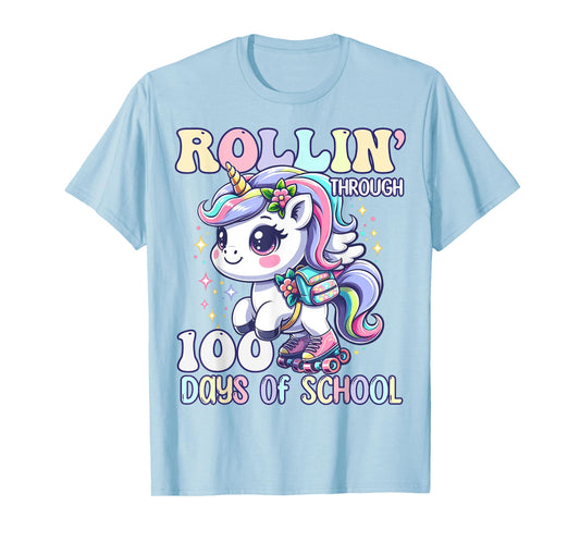 100 Days of School Girls Teacher 100th Day Unicorn Outfit T-Shirt