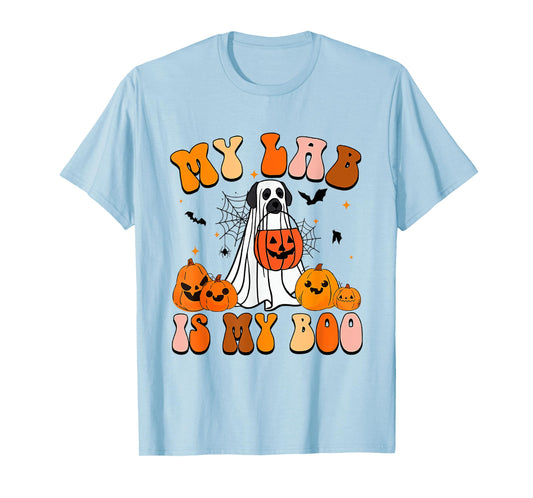 My Lab Is My Boo Dog Ghost Dog Halloween Retro Labrador Mama T-Shirt