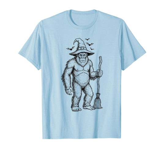 Funny Bigfoot Sasquatch Witch Halloween Men Women Kids T-Shirt