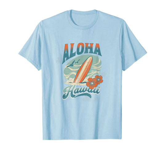 Aloha Hawaii Hawaiian Island Shirt Palm Beach Surfboard Surf T-Shirt for Men Women