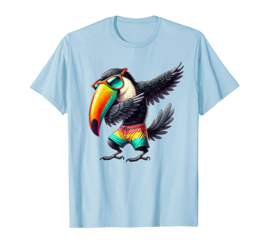 Toucan Dabbing, Swimming Pool, Beach Vacation, Tropical Bird T-Shirt for Men Women Kids