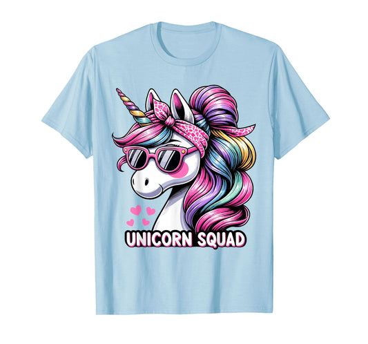 Unicorn Squad - Graceful Unicorn with leopard Bandana T-Shirt