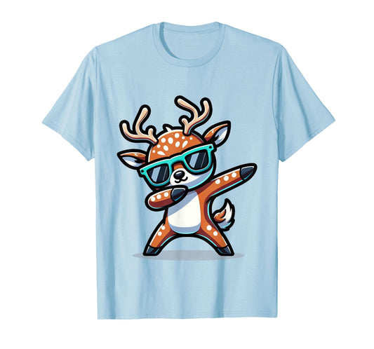 Christmas Reindeer Boys Dabbing Reindeer Santa Xmas Funny T-Shirt