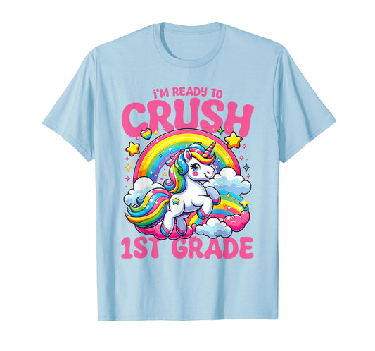 Crush 1st Grade Unicorn Girls Teacher Back to School T-Shirt