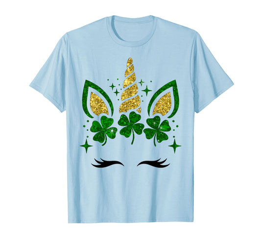 Cute Unicorn Shamrock St Patricks Day Girls Kids Lepricorn T-Shirt