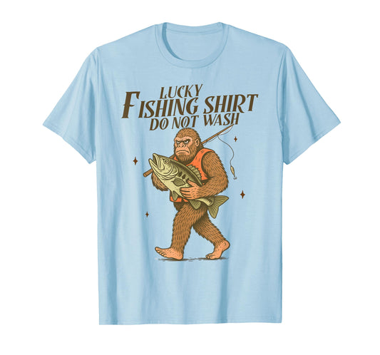 Fishing Lover Fisherman Bigfoot Funny Fisher Lucky Fishing T-Shirt