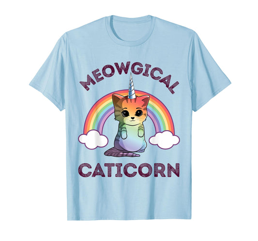 Meowgical Caticorn T shirt Cat Unicorn Girls Women Kittycorn T-Shirt