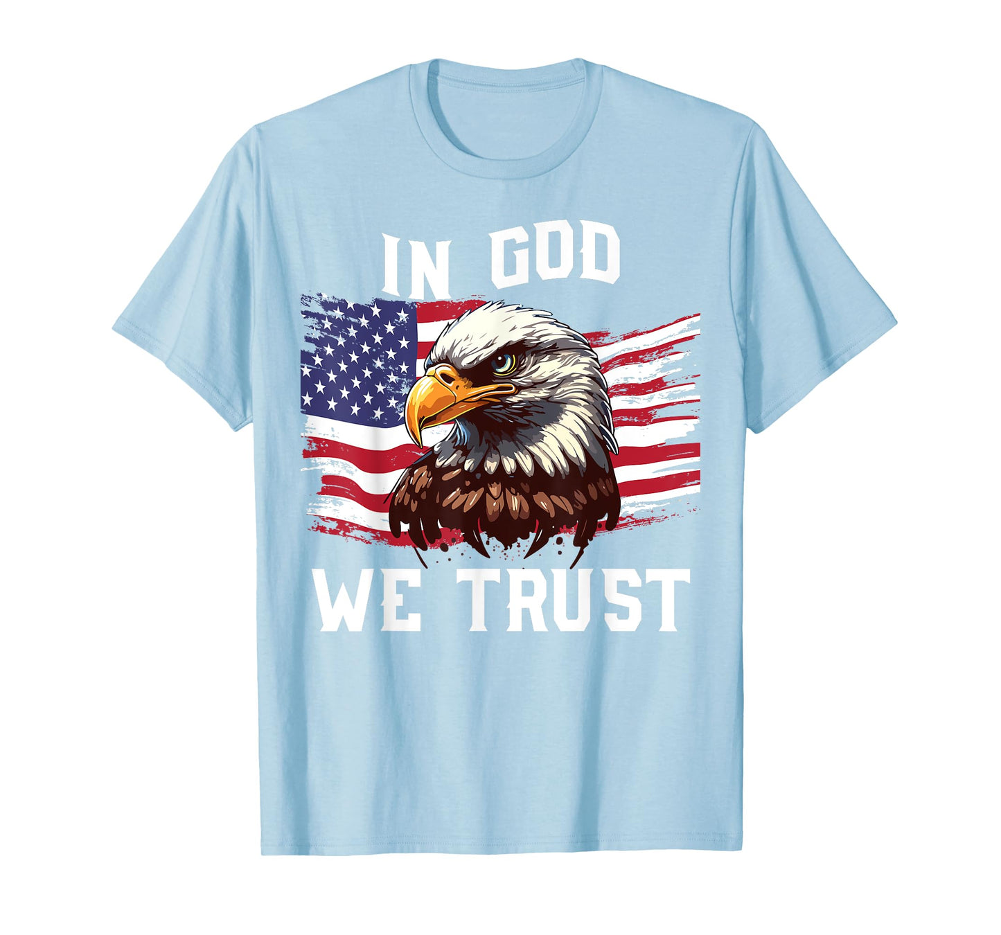 Men In God We Trust 4th July American Flag Eagle Boy Toddler T-Shirt