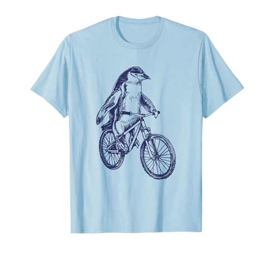 Penguin Cycling Bicycle Funny Biker Cool Cyclist Biking Bike T-Shirt