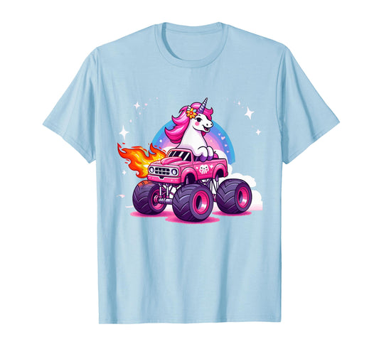 Monster Truck Unicorn Birthday Party Monster Truck Girl T-Shirt