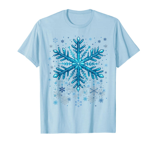Winter Blue Snowflake Christmas Xmas Costumes Men Women T-Shirt