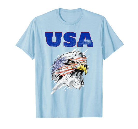 American Bald Eagle USA Patriotic US Flag National Bird Women Kids Men T-Shirt