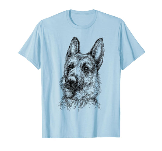 Portrait Drawing German Shepherd for Dog Owners T-Shirt