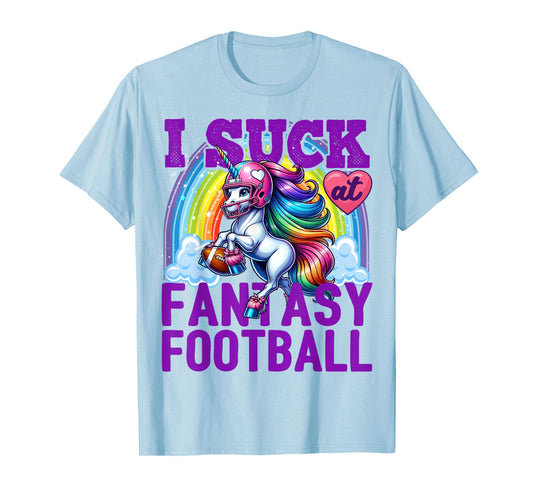 I Suck at Fantasy Football Unicorn Rainbow Loser Men T-Shirt