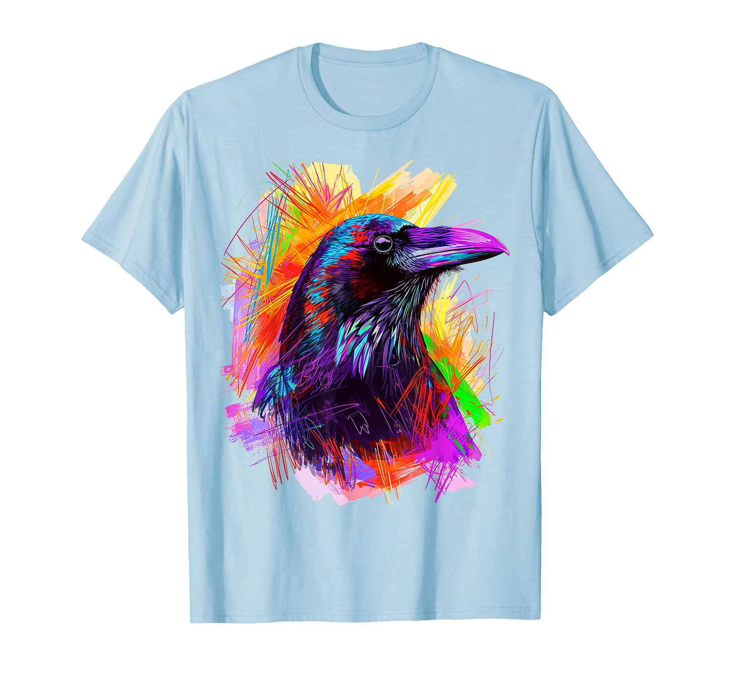 Raven Painting Abstract Animal Art Colorful Graphic Raven T-Shirt