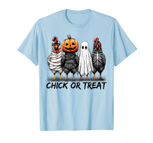 Chick Or Treat Halloween Pumpkin Ghost Spooky Funny Chicken T-Shirt