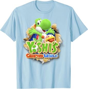Yoshi's Crafted World Poochy Burst Game Logo Graphic T-Shirt T-Shirt