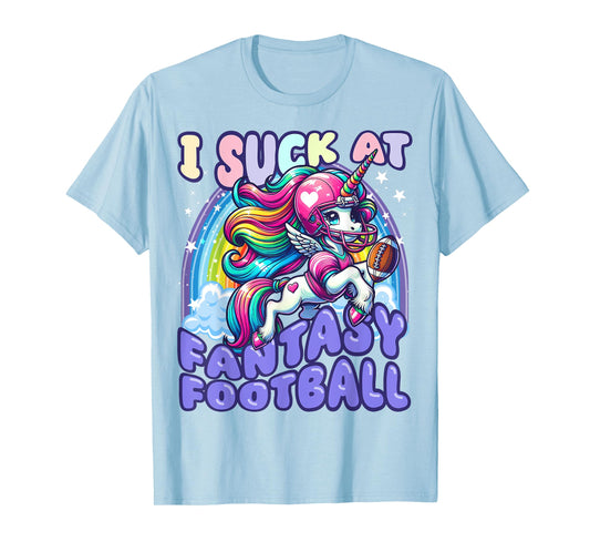 I Suck at Fantasy Football Unicorn Rainbow Loser Men T-Shirt