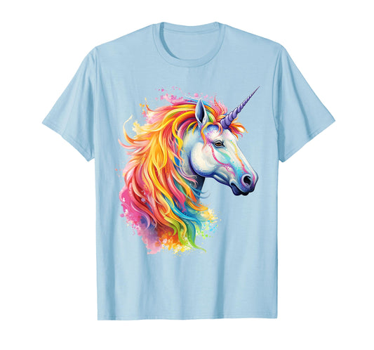 Unicorn Colorful Motif Abstract Portrait Unicorn T-Shirt