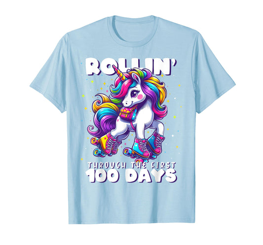 100 Days of School Girls Teacher 100th Day Unicorn Outfit T-Shirt