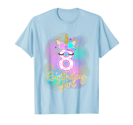 8th Unicorn Birthday Girl t-shirt eight years old party gift T-Shirt