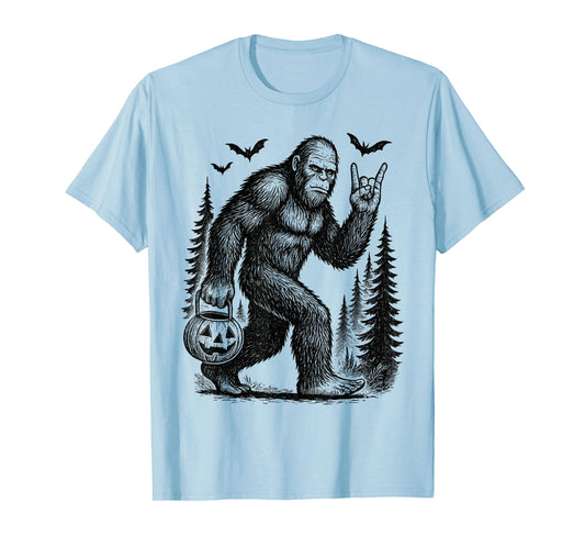 Spooky Halloween Bigfoot Pumpkin for Men Women Kids T-Shirt