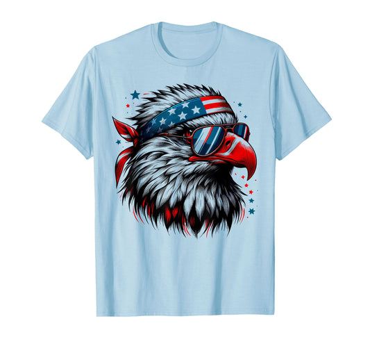 Bald Eagle Patriotic American Sunglasses Flag 4th Of July T-Shirt