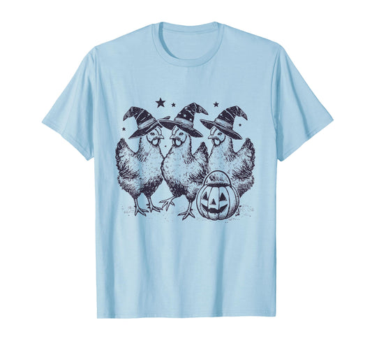 Funny Chicken Halloween Costume Spooky Season Chickens Witch T-Shirt