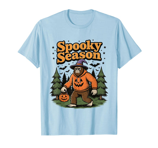 Spooky Season Halloween Bigfoot Sasquatch Fall Pumpkin T-Shirt