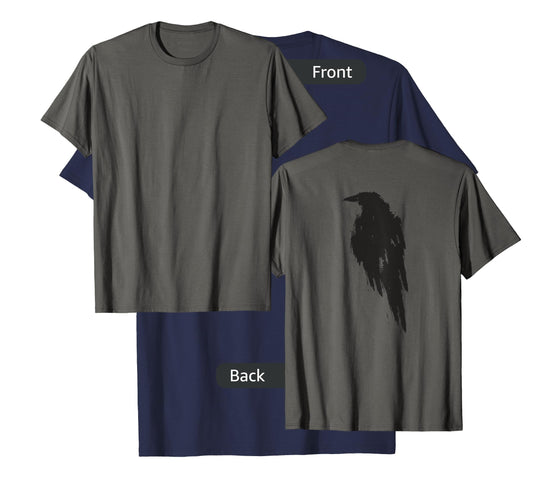 Retro Vintage Black Crow Raven DESIGN ON BACK T-Shirt