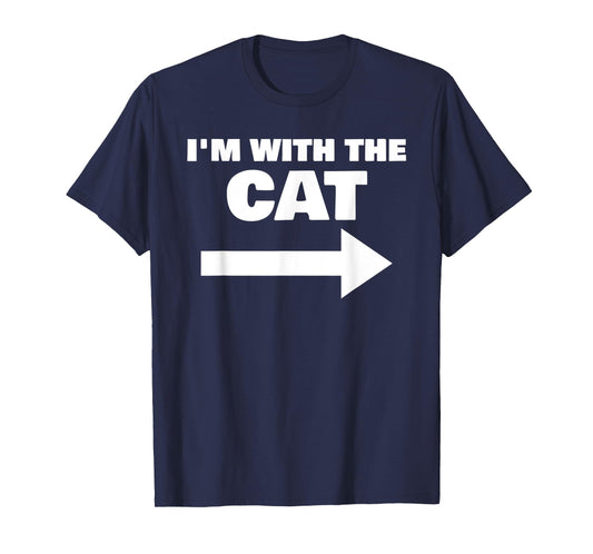 I'm With The Cat Funny Matching Halloween Couple Costume T-Shirt