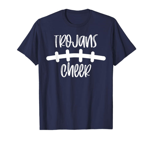 Trojans Cheer School Spirit Football Team Mascot Game Night T-Shirt