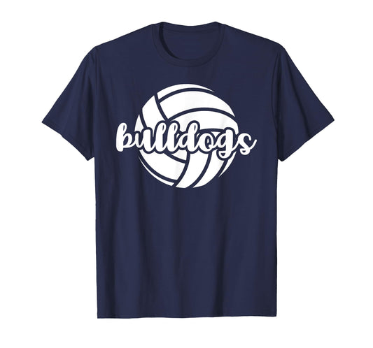 Bulldogs Volleyball Team Mascot School Spirit Game Night T-Shirt