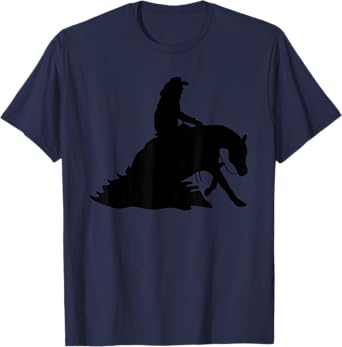 Silhouette Reining Horse Show Rider Cowboy Horseback Riding T-Shirt