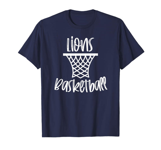 Lions Basketball Team Mascot School Spirit Game Night T-Shirt