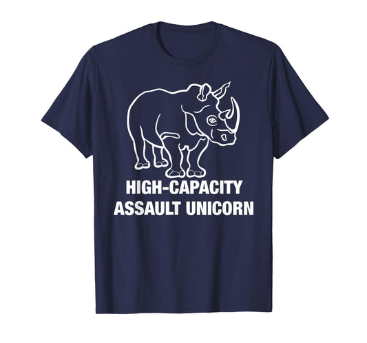 Funny Unicorn Military High Capacity Assault Rhino Horn Tee T-Shirt